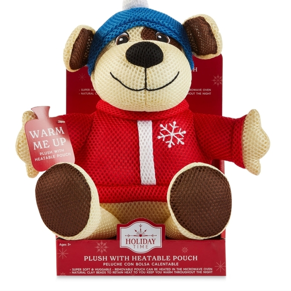 Holiday Time 12-inch Heatable plush Toy Red Jacket Puppy - Picture 1 of 8